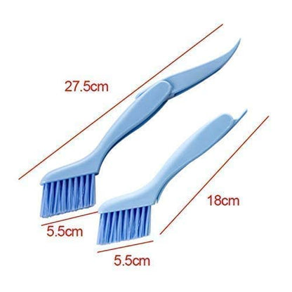 iKonbi Multifunctional Foldable Plastic Window Frame Cleaning Brush with Dust Dirt Scraper, Multicolour