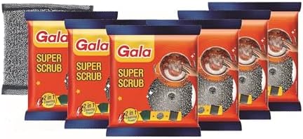 Gala Super Scrub Set Made of Steel Black (Pack of 6)