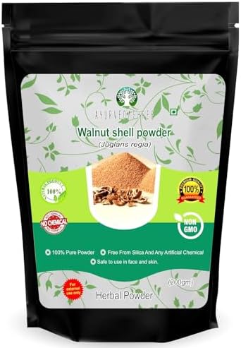Ayurvedashree Walnut Shell Powder for Scrub Formulation 200 Gm | No Silica and Any Artific