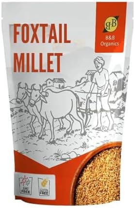 B&B Organics Foxtail MIllet(1 kg / 2.2 pound)/Thinai Arisi/Certified Organic Whole Grain M