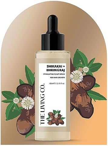 THE LIVING CO Shikakai + Bhringraj Stimulating Scalp Serum For Hair Growth - 65ml