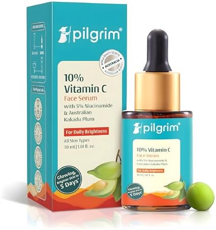 Pilgrim 10% Vitamin C Serum 30ml for Glowing Skin|With 5% Niacinamide, Hyaluronic & Glycol