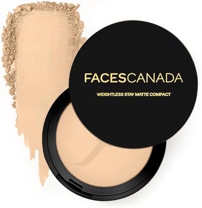 FACESCANADA Weightless Stay Matte Finish Compact Powder - Natural, 9g Non Oily Matte Look