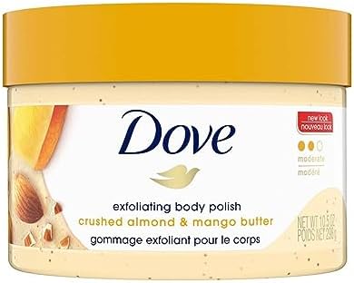 Dove Exfoliating Body Polish Scrub For Dry Skin With Crushed Almond & Mango Butter, Gently
