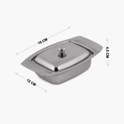 iKonbi Stainless Steel Butter Dish/Butter Pot with Lid