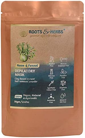 Roots and Herbs Neem and Fennel Depilatory Ubtan for Hair Removal - Hands, Legs, Underarms