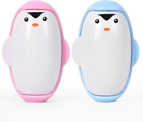 Homecloud Penguin-Shaped Reusable Lint Roller Ball Portable, Extra Sticky Gel Lint Remover for Clothes & Pet Hair, Mini Travel Size, Washable & Eco-Friendly (Multicolor,