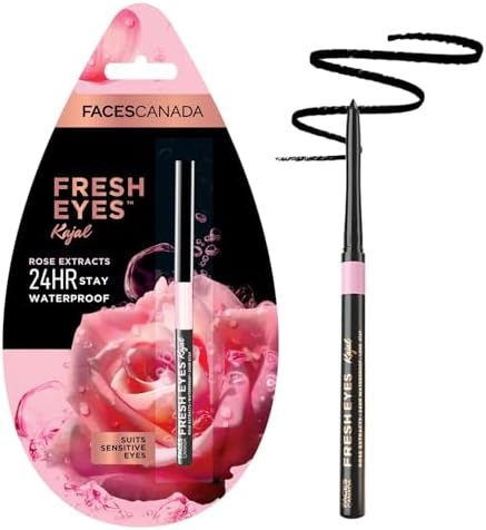 Fresh Eyes Eyeliner Pencil- Black | 24 HR Long Stay & Lightweight | Waterproof & Smudge Pr