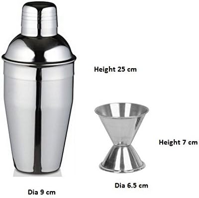 iKonbi Bar Set Large Cocktail Shaker 750 ml and Peg Measure 30/60 ml, Set of 2