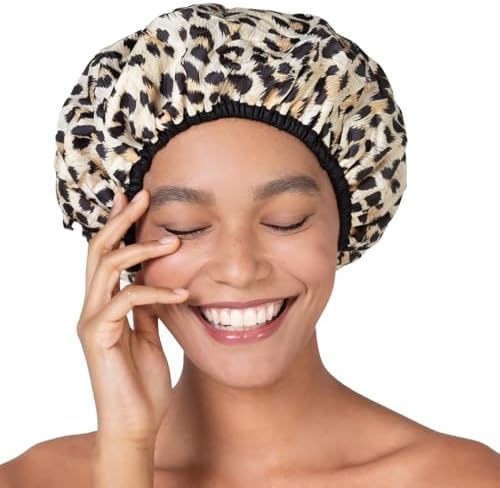 Betty Dain Stylish Design Terry Lined Shower Cap, The Socialite Collection, safari Spots"