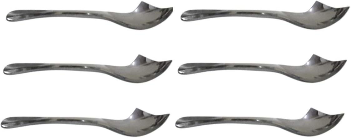 iKonbi Stainless Steel Set of 6 Classic Side Cut Dessert Spoons
