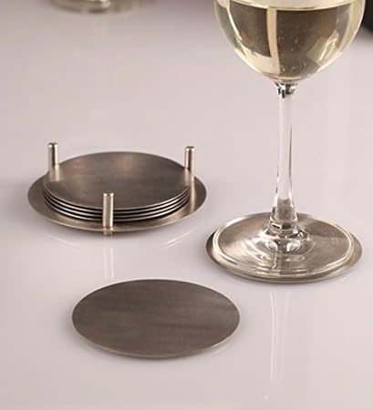 iKonbi Stainless Steel Round Coaster Set of 6