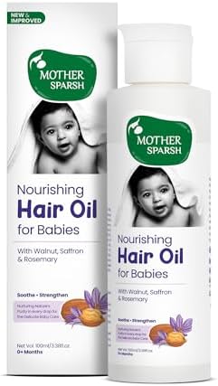 Mother Sparsh Ayurvedic Baby HairOil with 21 Herbs & Oils for Babys Tender Scalp & Hair, 1