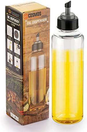 E-COSMOS Oil Dispenser 1 Litre Cooking Oil Dispenser Bottle Oil Container Kitchen Accessor