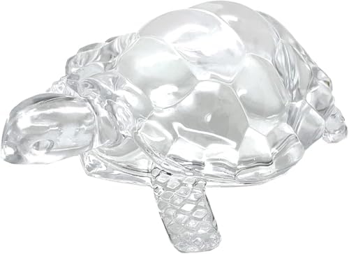 Crystal Glass Turtle 8 Cm- Tortoise for Feng Shui Vastu Good Luck Crystal kachua for Gift