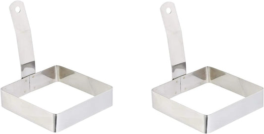 iKonbi Stainless Steel Square Egg Ring with Handle- Set of