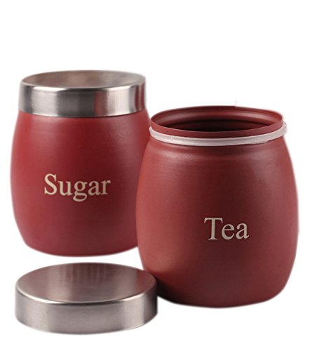 iKonbi Maroon Barrel Tea & Sugar Canister