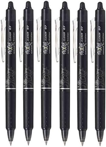 Pilot Black Frixion Clicker Retractable Fine Rollerball Erasable Pens Pen 0.7mm Nib Tip 0.