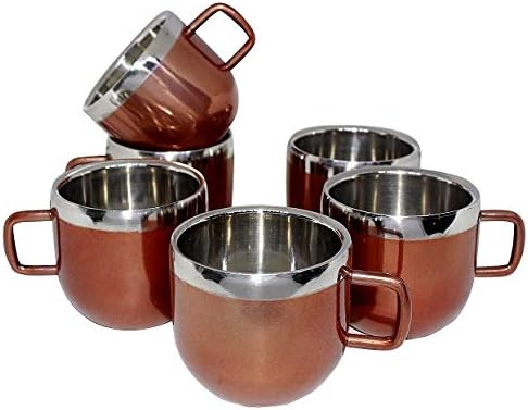 iKonbi Stainless Steel Copper Color Apple Tea Cup Set of