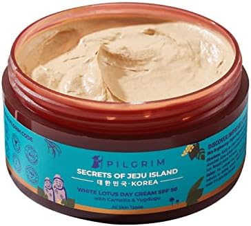 PILGRIM Korean White Lotus Face Cream with SPF 50 | White Lotus Day cream for women daily