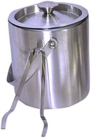 iKonbi Stainless Steel Double Wall Ice Bucket 1500 ml with Ice Tong-Set of 2