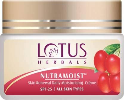 Lotus Herbals Skin Renewal Daily Moisturizing Cream: SPF 25, Nutramoist,