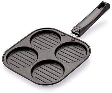 iKonbi Square Grill Non-Stick Multi Snack Maker with Oil Brush 4 Cavities Mini Uttapam/Pancake Maker, Set of 2