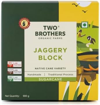 Two Brothers Organic Farms Amorearth Sugarcane Jaggery Block 900 GMS
