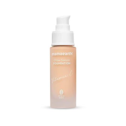 Mamaearth Glow Serum Foundation: 05 Beige Glow, Vitamin C & Turmeric, 30 ml