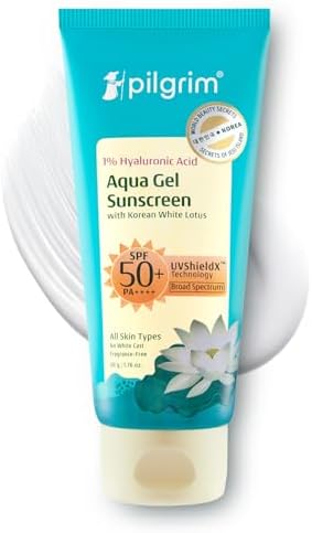 Pilgrim 1% Hyaluronic Acid Sunscreen Gel Sunscreen SPF 50 +++ for Men and Women with Korea