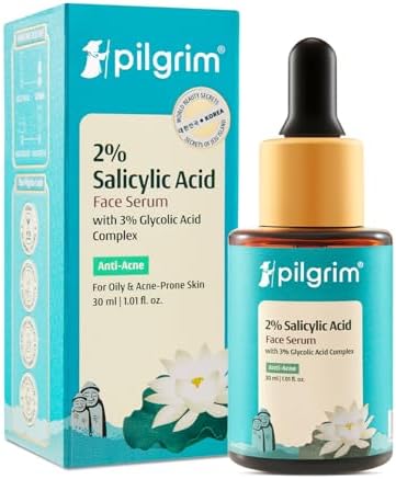 Pilgrim Korean 2% Salicylic Acid + 3% Glycolic Acid Anti Acne Serum for oily & acne prone