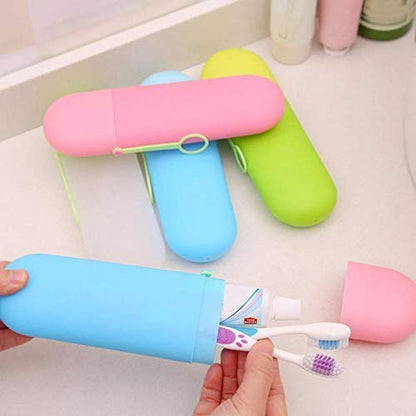 iKonbi Plastic Travel Toothpaste/Toothbrush,Multi-purpose Holder Box set of 2 random colour