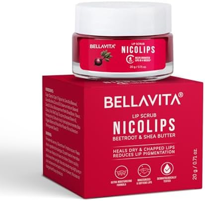 BellaVita Luxury NicoLips Lip Scrub 20gm | LipBalm For Exfoliation & Dark Lip Moisturizing