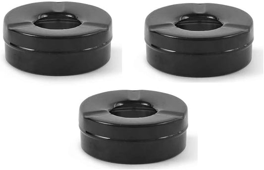 iKonbi Stainless Steel Black Matt Lid Ash Tray- Set of