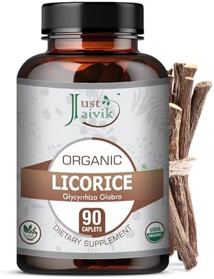 Just Jaivik 100% Organic & Pure Licorice (Glycyrrhiza Glabra) / Yastimadu/Mulethi Tablets