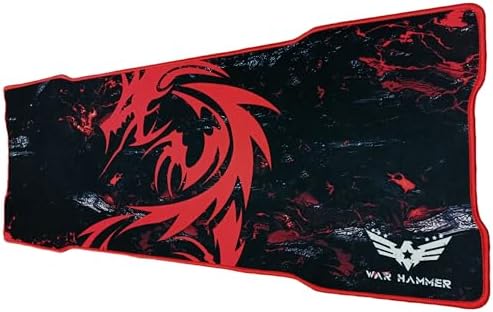 WAR HAMMER GX1050 Extended Size Gaming Mouse Pad| Stitched Edges| Non-Slip Rubber Base|Com