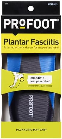 PROFOOT 2103 Plantar Fasciitis Insoles Heel Insert for Men's Arch Support, Helps Releive P