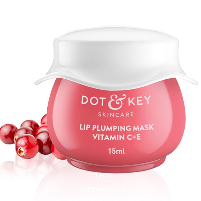 Dot & Key Lip Plumping Mask with Vitamin C + E for Naturally Radiant Lips, Fades Lip Pigme