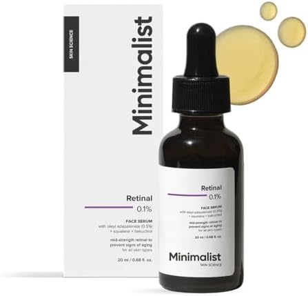 Minimalist 0.1% Retinal Serum | Enriched with Bakuchiol & Squalane | Reduces Fine Lines &