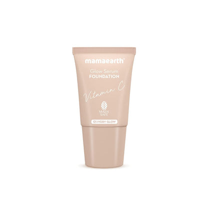 Mamaearth Glow Serum Foundation Mini Tube: 2X Instant Glow, Ivory Glow, 18