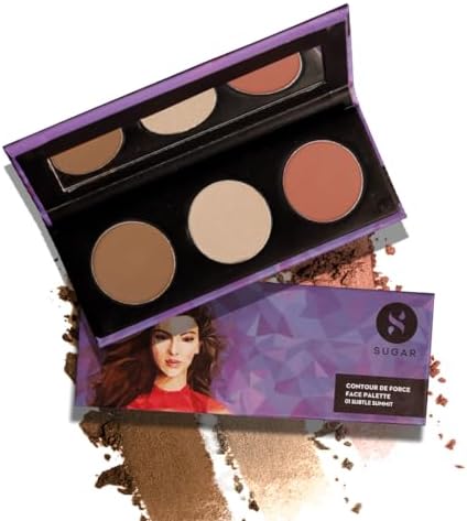 SUGAR Cosmetics Contour De Force Face Palette - 01 Subtle Summit Longlasting Formula, Ligh