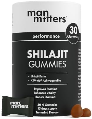 Man Matters Shilajit Gummies with KSM 66 Ashwagandha, 30 Count, Tamarind Flavor