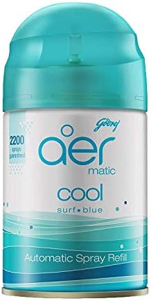 Godrej aer matic Automatic Air Freshener Refill Cool Surf Blue 225 ml, AER-11, 225 ml (Pac