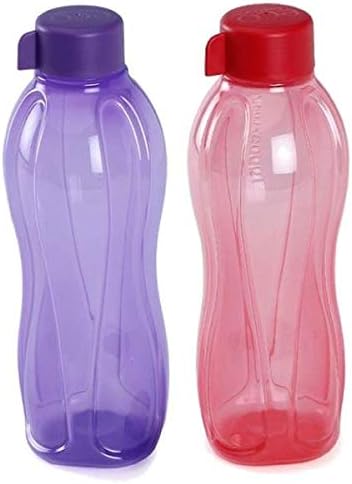 Tupperware TP-360-T1 Aquasafe Sports Water Bottle (Screw Top Round 1Ltr, 2 Pcs)