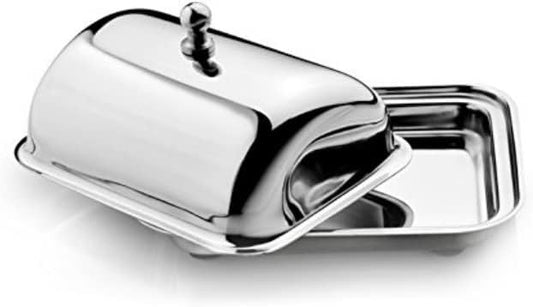 iKonbi Stainless Steel Round/Dome Shape Butter Dish/Butter Pot with