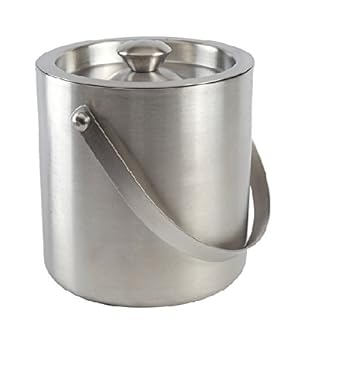 iKonbi Stainless Steel 4 Piece Bar Set Large - Cocktail Shaker 750 ml, Ice Tong, Double Wall Ice Bucket 1500 ml and Peg Measure 30/60 ml