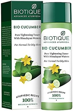 Biotique Cucumber Pore Tightening Freshener with Himalayan Waters for Normal To Oily Skin