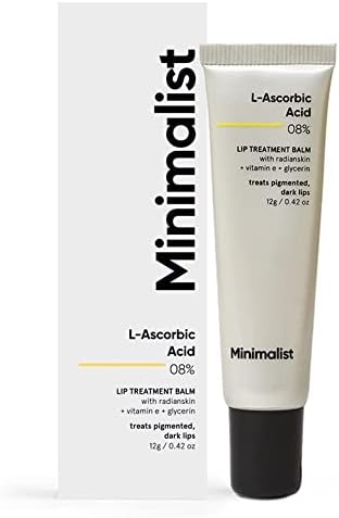 Minimalist 8% L-Ascorbic Acid Lip Treatment Balm with Vitamin E, Radianskin & Glycerine fo