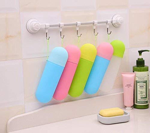 iKonbi Plastic Travel Toothpaste/Toothbrush,Multi-purpose Holder Box set of 2 random colour