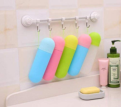 iKonbi Plastic Travel Toothpaste/Toothbrush,Multi-purpose Holder Box set of 2 random colour